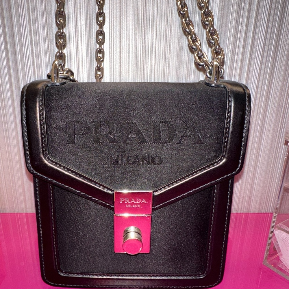 Black Prada crossbody or shoulder chain bag